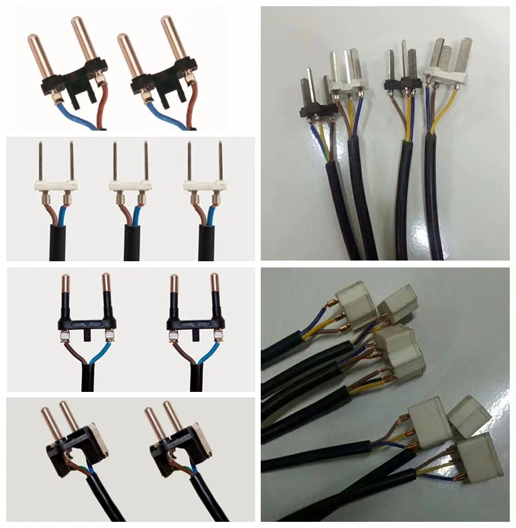 Automatyczna amerykańska maszyna do produkcji kabli zasilających, maszyna do produkcji kabli zasilających do wtyczek europejskich, maszyna do cięcia kabli, zdzieranie i zaciskanie 